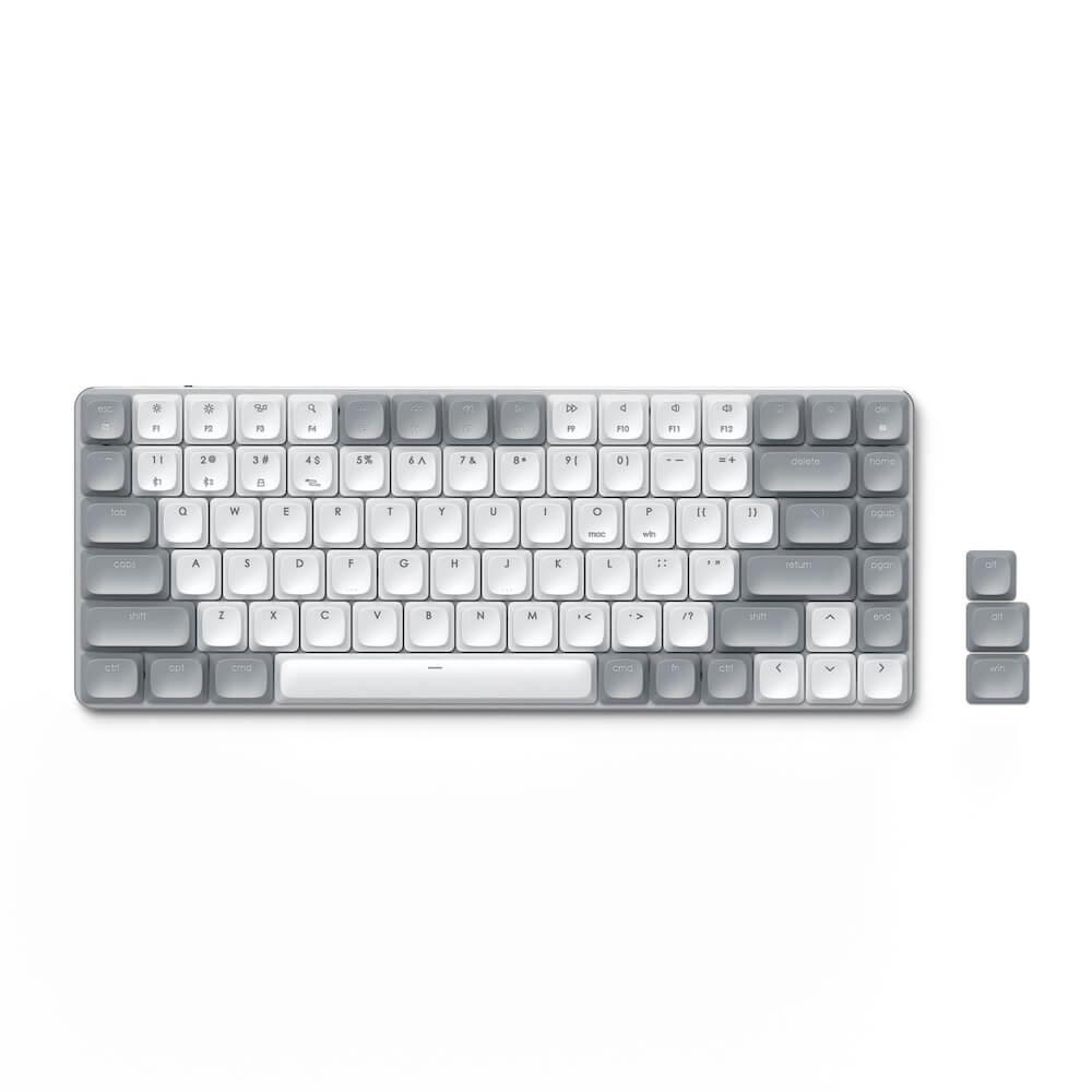 Безжична механична клавиатура с подсветка (за PC и Mac) - Satechi SM1 Slim Mechanical Backlit Bluetooth Keyboard (сив-бял) | JAR Computers Безжична механична клавиатура с подсветка (за PC и Mac) - Satechi SM1 Slim Mechanical Backlit Bluetooth Keyboard (сив-бял)