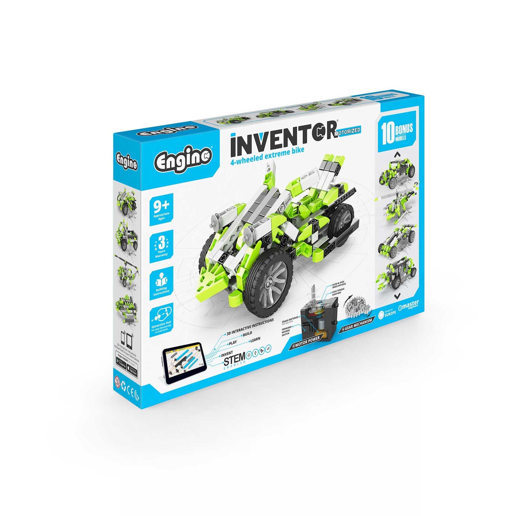 Engino Конструктор Inventor Motorized - 4 колесен велосипед, 10 в 1 | JAR Computers Engino Конструктор Inventor Motorized - 4 колесен велосипед, 10 в 1