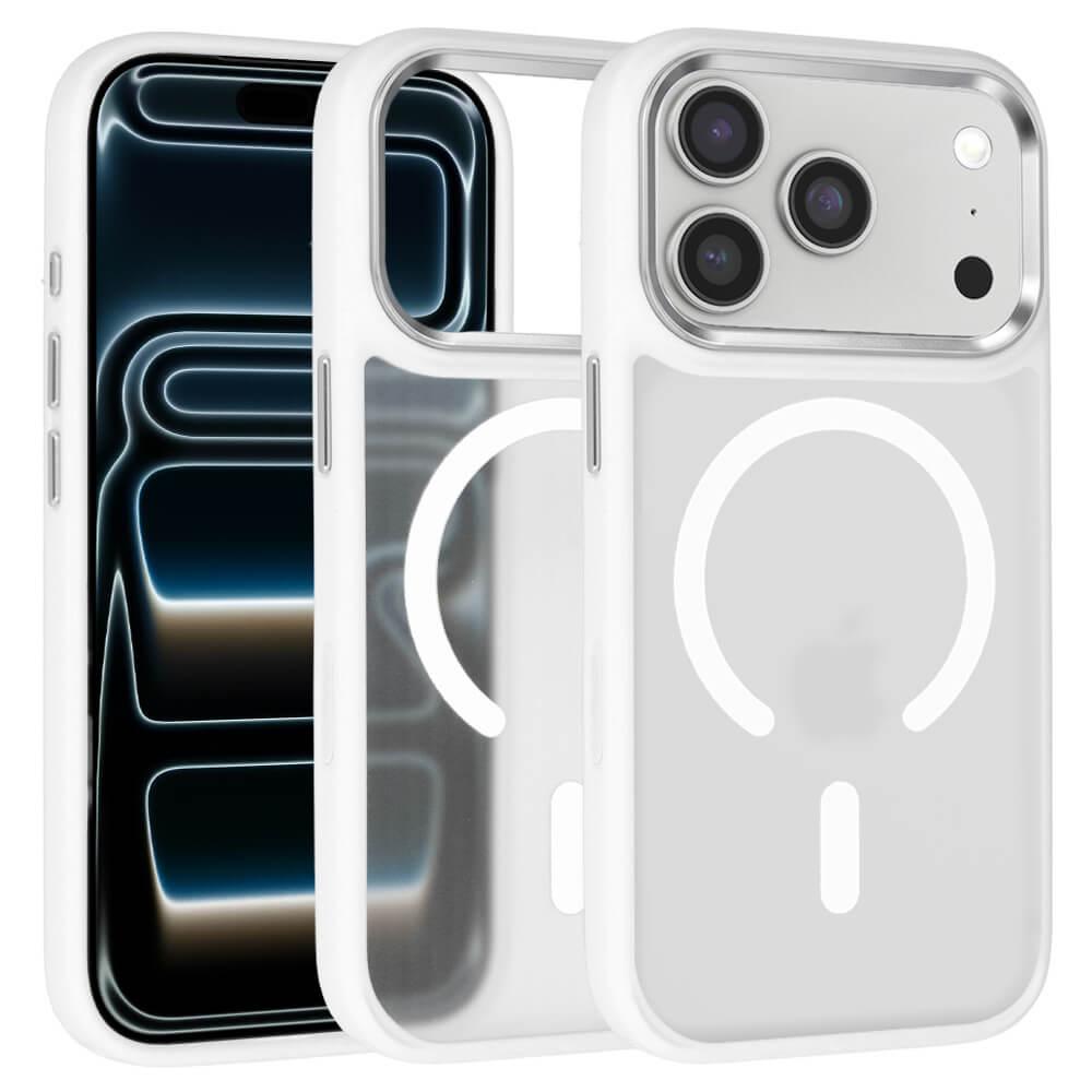 Хибриден удароустойчив кейс с MagSafe за iPhone 17 Pro Max - Liavec Cloudy Case with Metal Camera Frame (бял) | JAR Computers Хибриден удароустойчив кейс с MagSafe за iPhone 17 Pro Max - Liavec Cloudy Case with Metal Camera Frame (бял)