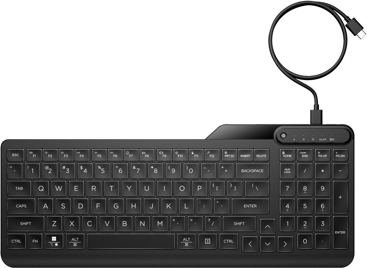 HP 405 Multi-Device Backlit Wired Keyboard | JAR Computers HP 405 Multi-Device Backlit Wired Keyboard