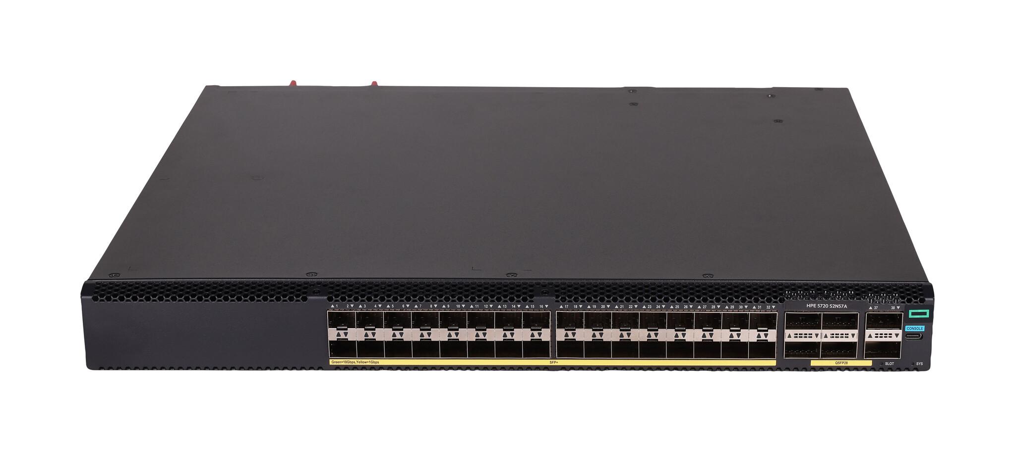 HPE Networking Comware Data Center Switch 32p SFP+ 1G/10G 6p QSFP28 100G 5720 Управляем L2 Черен | JAR Computers HPE Networking Comware Data Center Switch 32p SFP+ 1G/10G 6p QSFP28 100G 5720 Управляем L2 Черен