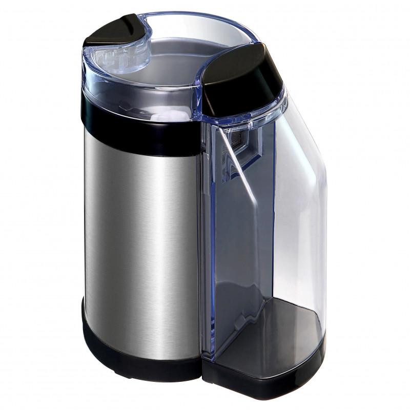 Кафемелачка Oliver Voltz OV51172D, 130W, Контейнер за смляно кафе 50 гр, 2 филтъра за фино и едро кафе, Черен/Сребрист | JAR Computers Кафемелачка Oliver Voltz OV51172D, 130W, Контейнер за смляно кафе 50 гр, 2 филтъра за фино и едро кафе, Черен/Сребрист