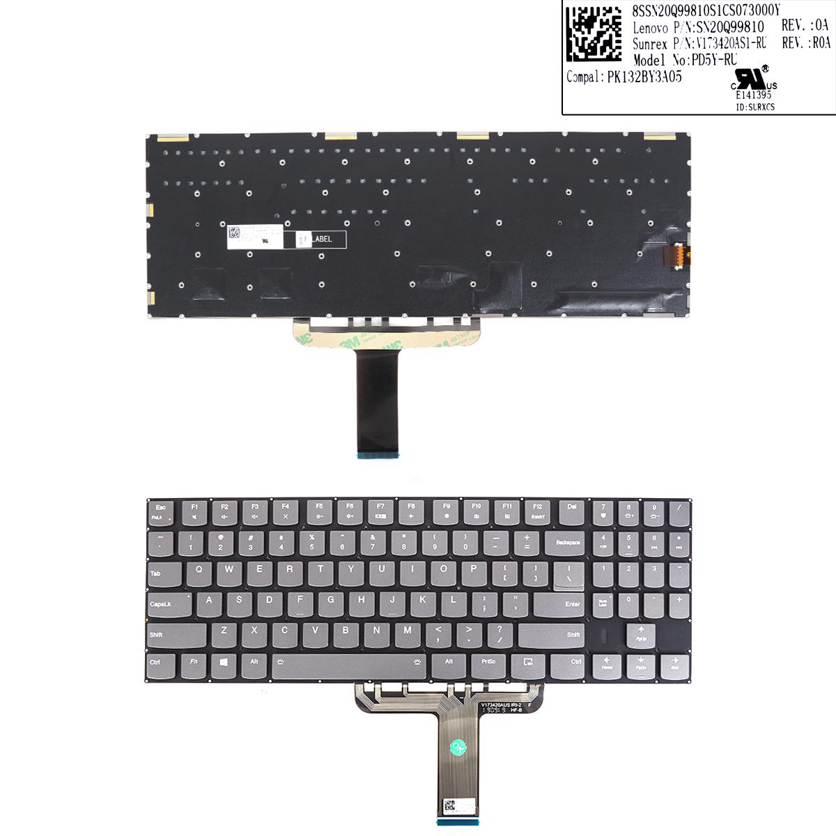 Клавиатура за лаптоп Lenovo Legion Y730-17ICH Y740-17ICHg Y740-17IRH Y9000K Сива Без Рамка с Подсветка US/UK | JAR Computers Клавиатура за лаптоп Lenovo Legion Y730-17ICH Y740-17ICHg Y740-17IRH Y9000K Сива Без Рамка с Подсветка US/UK