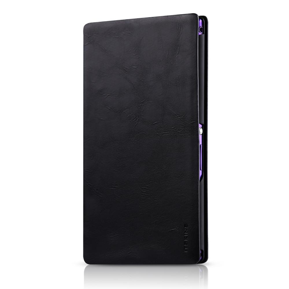 Кожен калъф, тип портфейл и поставка за Sony Xperia Z Ultra - Itskins Pure Smart Leather Case (черен) | JAR Computers Кожен калъф, тип портфейл и поставка за Sony Xperia Z Ultra - Itskins Pure Smart Leather Case (черен)