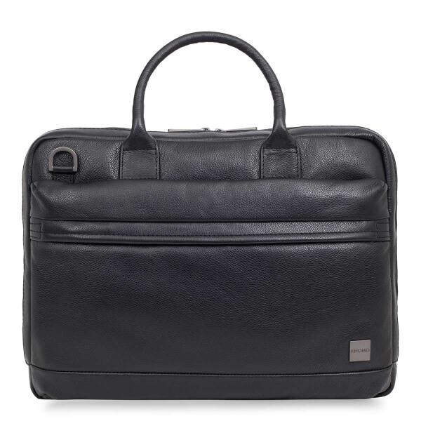 Луксозна кожена чанта за преносими компютри до 14 инча - Knomo Foster Leather Laptop Briefcase (черен) | JAR Computers Луксозна кожена чанта за преносими компютри до 14 инча - Knomo Foster Leather Laptop Briefcase (черен)