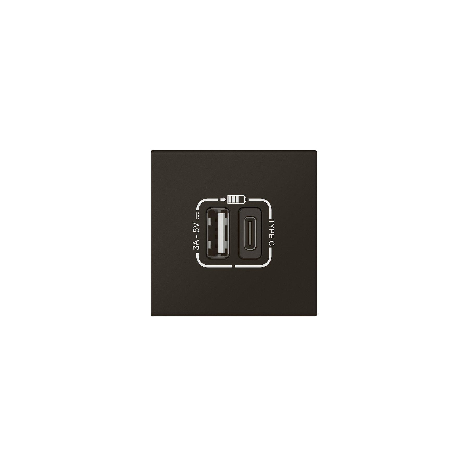 Розетка Legrand Mosaic, USB Type-A+C, с 2 модула, черна | JAR Computers Розетка Legrand Mosaic, USB Type-A+C, с 2 модула, черна