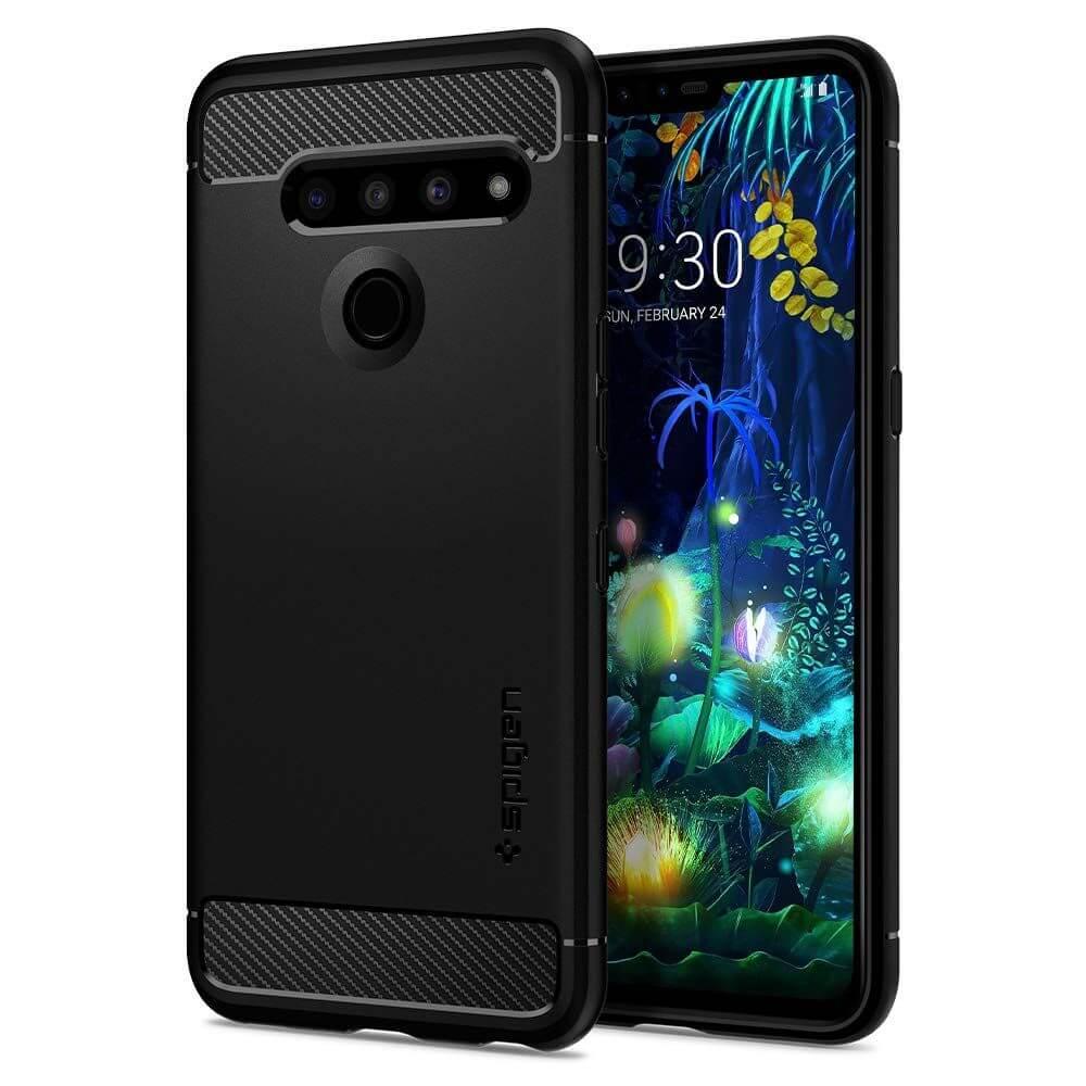 Тънък силиконов (TPU) калъф за LG V50 ThinQ (черен) - Spigen Rugged Armor Case | JAR Computers Тънък силиконов (TPU) калъф за LG V50 ThinQ (черен) - Spigen Rugged Armor Case
