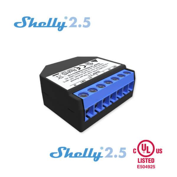 Wi-Fi ключ за безжично управление, измерващ енергията - Shelly 2.5 Wi-Fi Dual Switch/Roller Shutter | JAR Computers Wi-Fi ключ за безжично управление, измерващ енергията - Shelly 2.5 Wi-Fi Dual Switch/Roller Shutter