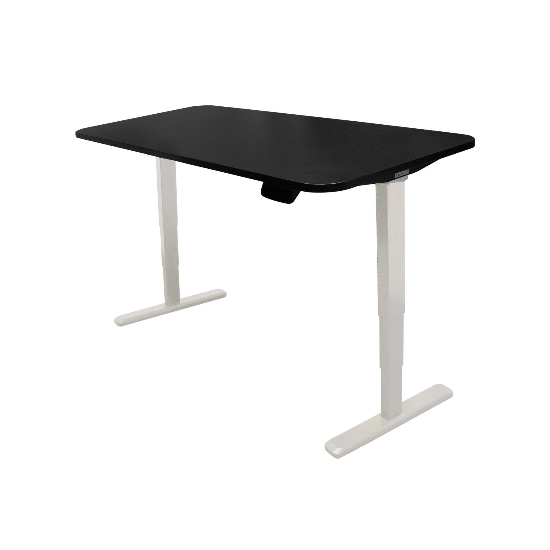 Заседателна маса RFG, с регулируема височина, правоъгълен плот, ПДЧ 25 mm, черен, бял метал