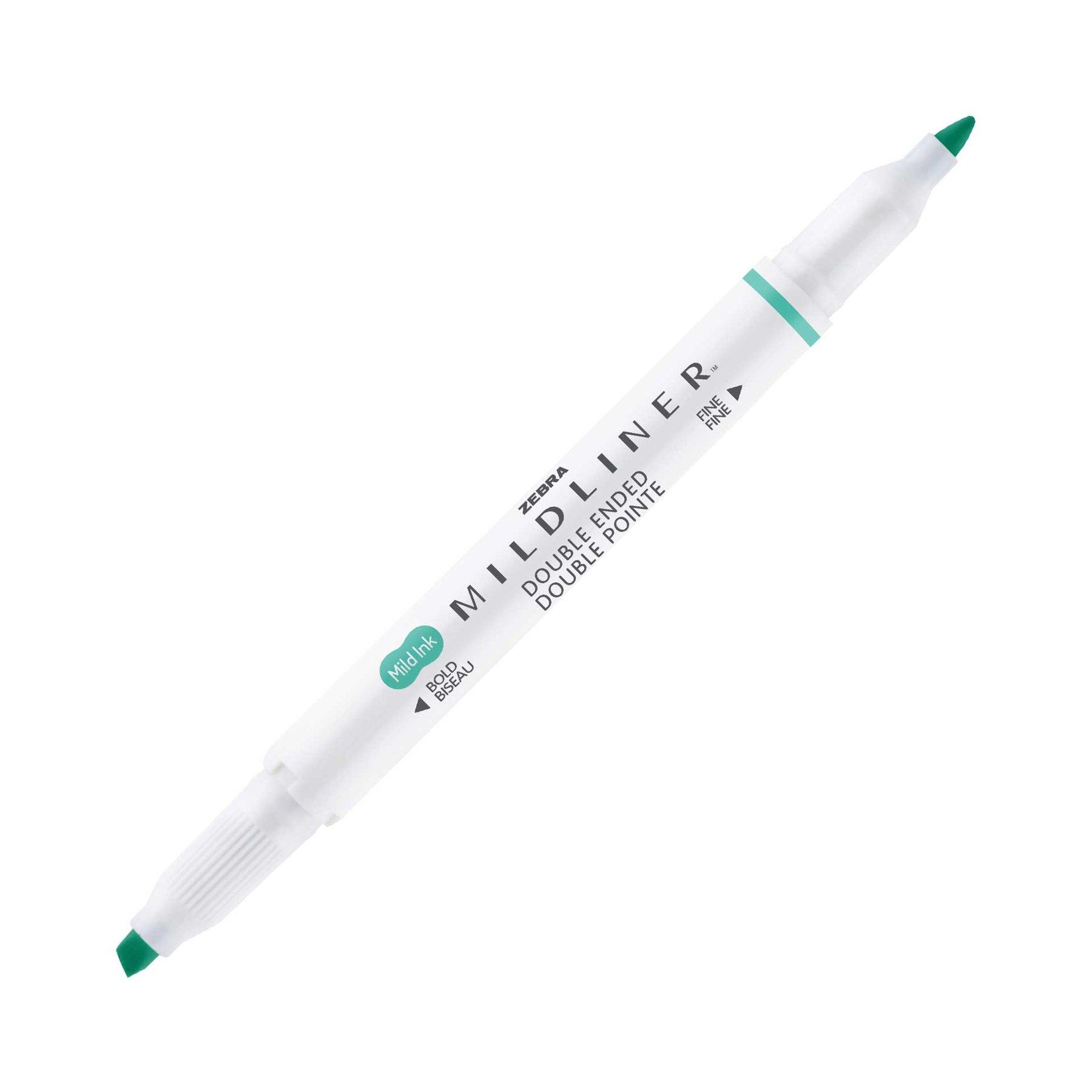 Zebra Текст маркер Mildliner Fluorescent, двоен, синьо-зелен