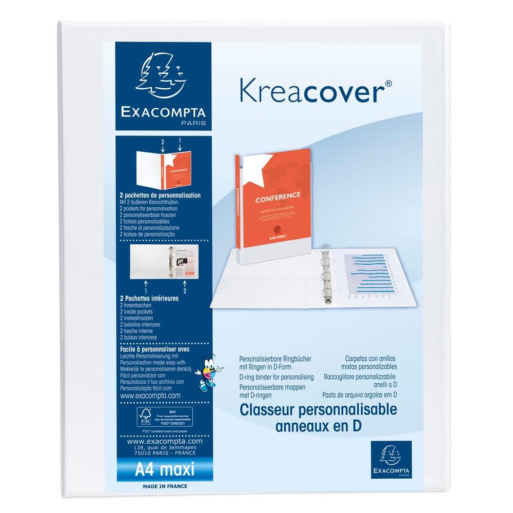 Exacompta Папка Kreacover, А4, с 2 ринга, 3 джоба, PP, 47 mm, бяла | JAR Computers Exacompta Папка Kreacover, А4, с 2 ринга, 3 джоба, PP, 47 mm, бяла