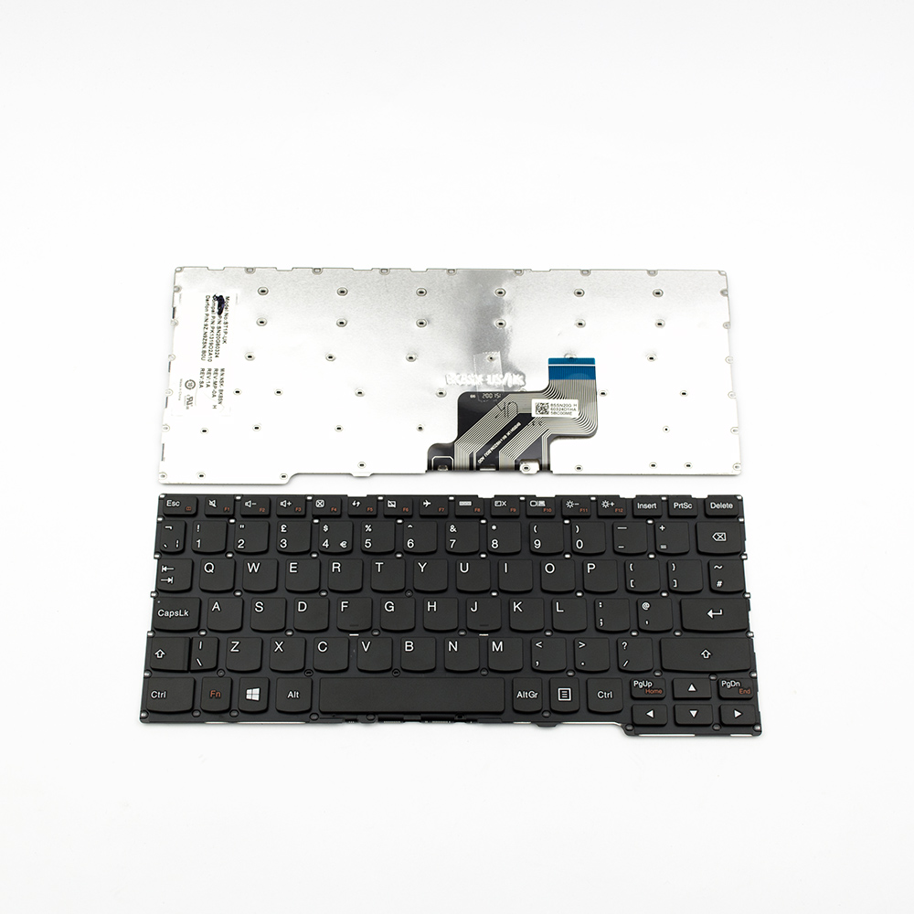 Клавиатура за лаптоп Lenovo YOGA 3 11" 300-11IBR 300-11IBY Черна Без Рамка (Малък Ентър) / Black Without Frame UK