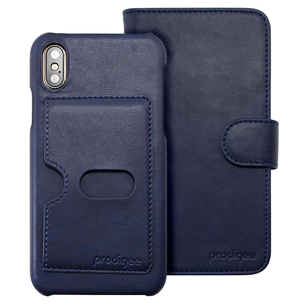 Кожен калъф, тип портфейл с отделящ се кейс и поставка за iPhone XS, iPhone X - Prodigee Wallegee Case (син) | JAR Computers Кожен калъф, тип портфейл с отделящ се кейс и поставка за iPhone XS, iPhone X - Prodigee Wallegee Case (син)
