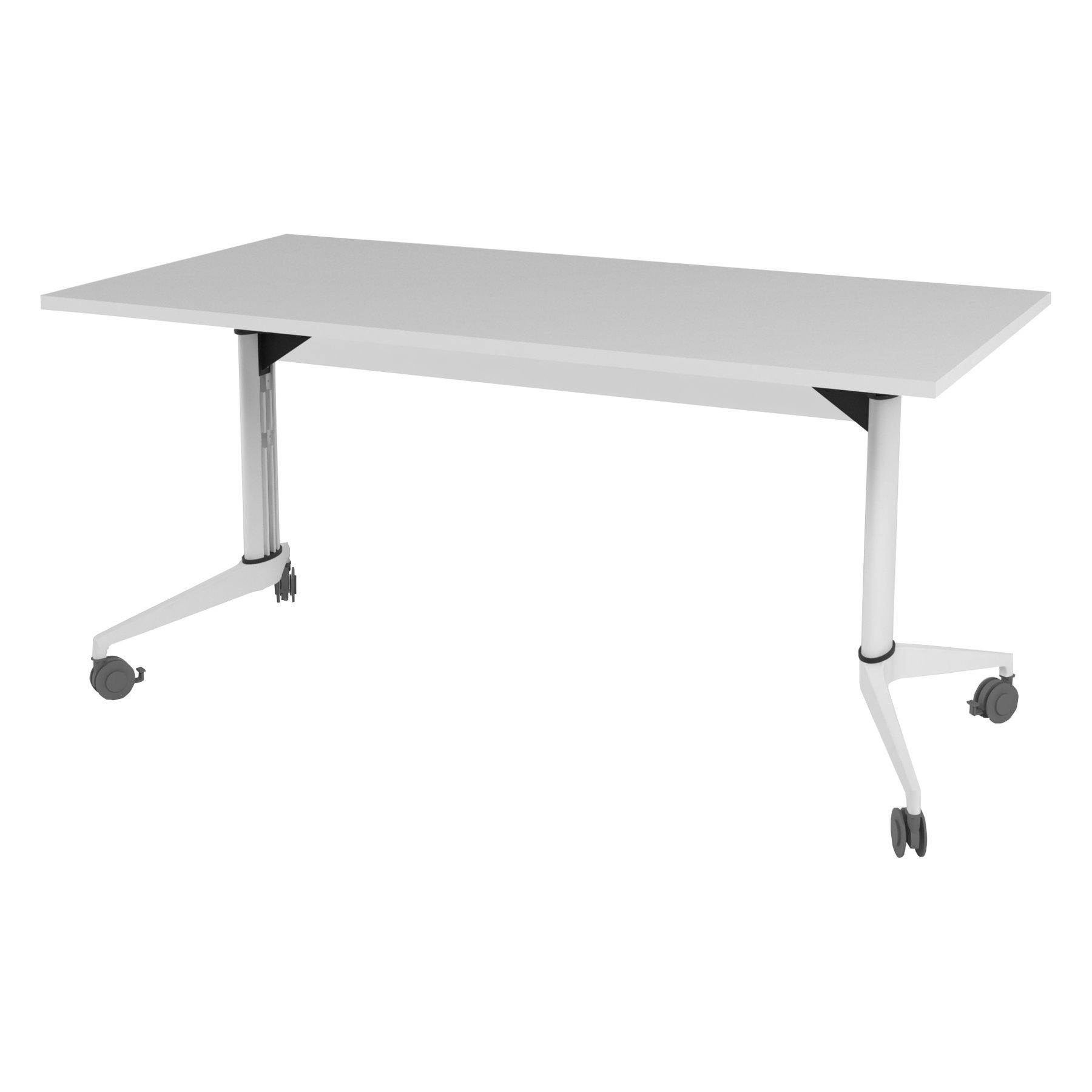 Конферентна маса RFG Flip, мобилна, сгъваема, 160 x 80 x 74 cm, правоъгълен плот, ПДЧ 25 mm, бяла, бели метални крака | JAR Computers Конферентна маса RFG Flip, мобилна, сгъваема, 160 x 80 x 74 cm, правоъгълен плот, ПДЧ 25 mm, бяла, бели метални крака