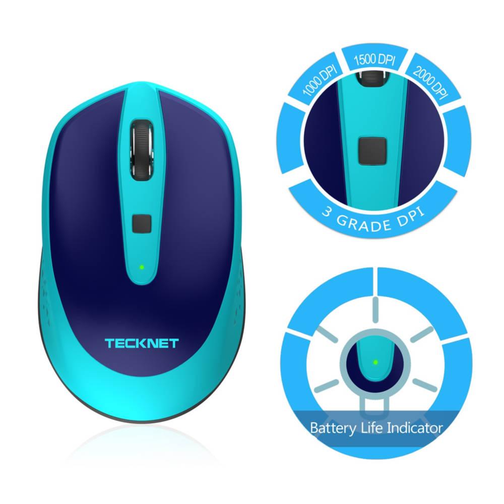 Малка безжична мишка (за Mac и PC) - TeckNet M005 2.4G Wireless Mouse (синя) | JAR Computers Малка безжична мишка (за Mac и PC) - TeckNet M005 2.4G Wireless Mouse (синя)