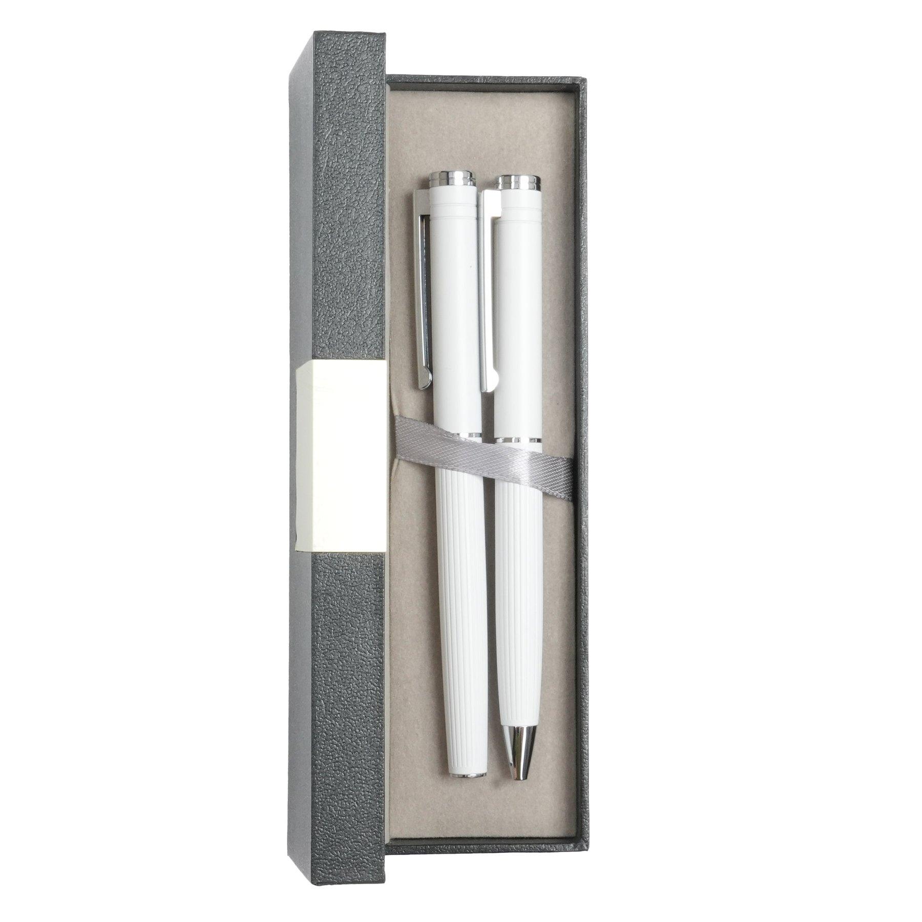 Office 1 Комплект химикалка и ролер Monarch, метални, бели | JAR Computers Office 1 Комплект химикалка и ролер Monarch, метални, бели