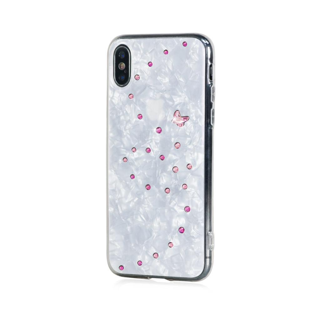 Силиконов (TPU) калъф с кристали Сваровски за iPhone XS, iPhone X - Bling My Thing Papillon TPU Rose Sparkles Swarovski (бял) | JAR Computers Силиконов (TPU) калъф с кристали Сваровски за iPhone XS, iPhone X - Bling My Thing Papillon TPU Rose Sparkles Swarovski (бял)