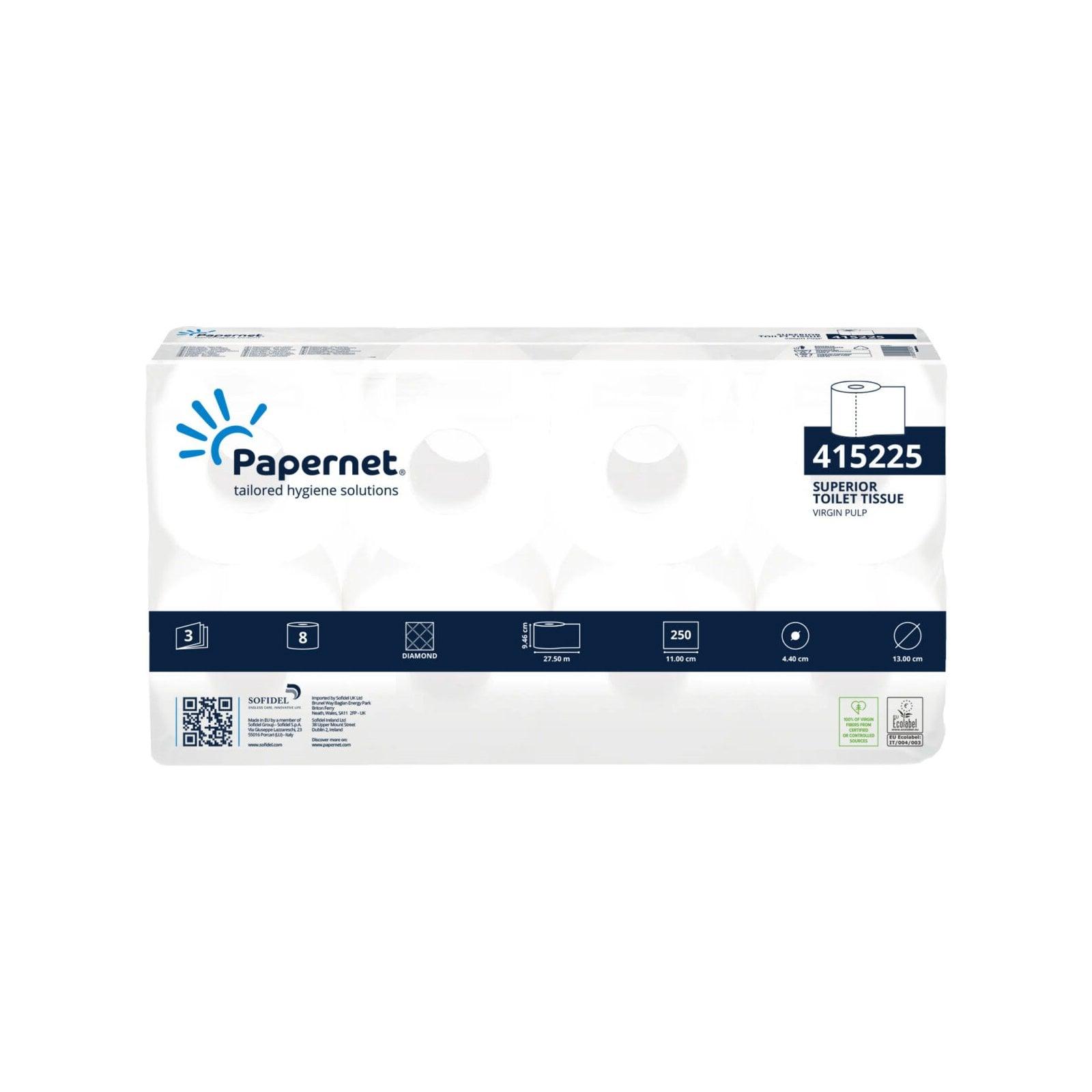Тоалетна хартия Papernet Superior, трипластова, целулоза, 250 къса, 8 броя | JAR Computers Тоалетна хартия Papernet Superior, трипластова, целулоза, 250 къса, 8 броя