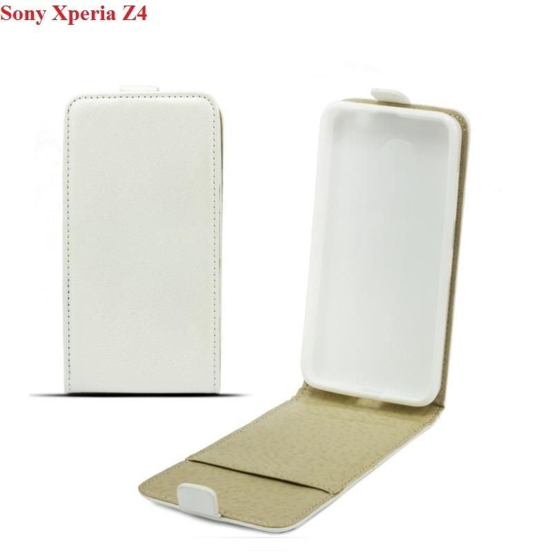 Вертикален кожен калъф с джоб за Sony Xperia Z4, Xperia Z3+ - Leather Pocket Flip Case (бял) | JAR Computers Вертикален кожен калъф с джоб за Sony Xperia Z4, Xperia Z3+ - Leather Pocket Flip Case (бял)