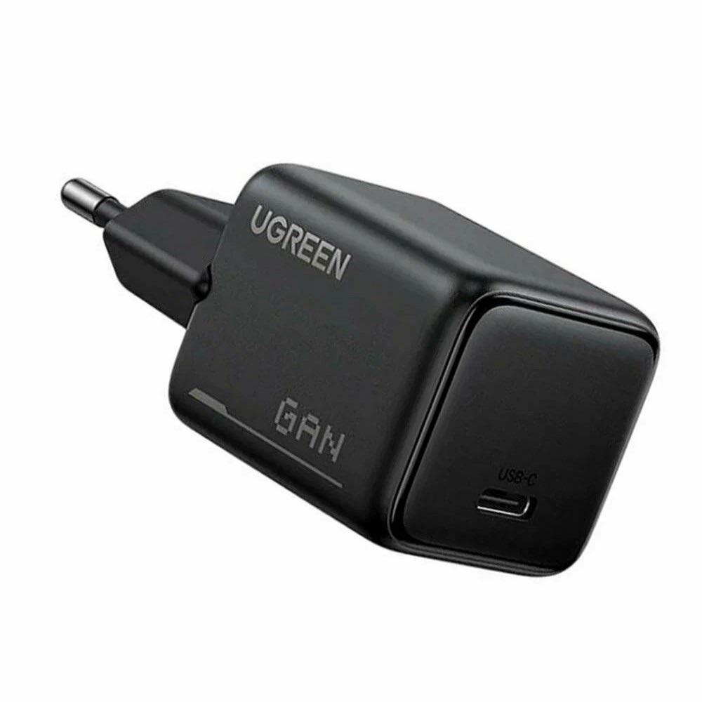 Захранване за ел. мрежа с USB-C изход с технология за бързо зареждане - Ugreen GaN Fast Wall Charger 25W (черен) | JAR Computers Захранване за ел. мрежа с USB-C изход с технология за бързо зареждане - Ugreen GaN Fast Wall Charger 25W (черен)
