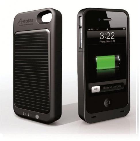 Кейс и соларна външна батерия за iPhone 4S, iPhone 4 - A-solar Power Pack AM403 | JAR Computers Кейс и соларна външна батерия за iPhone 4S, iPhone 4 - A-solar Power Pack AM403