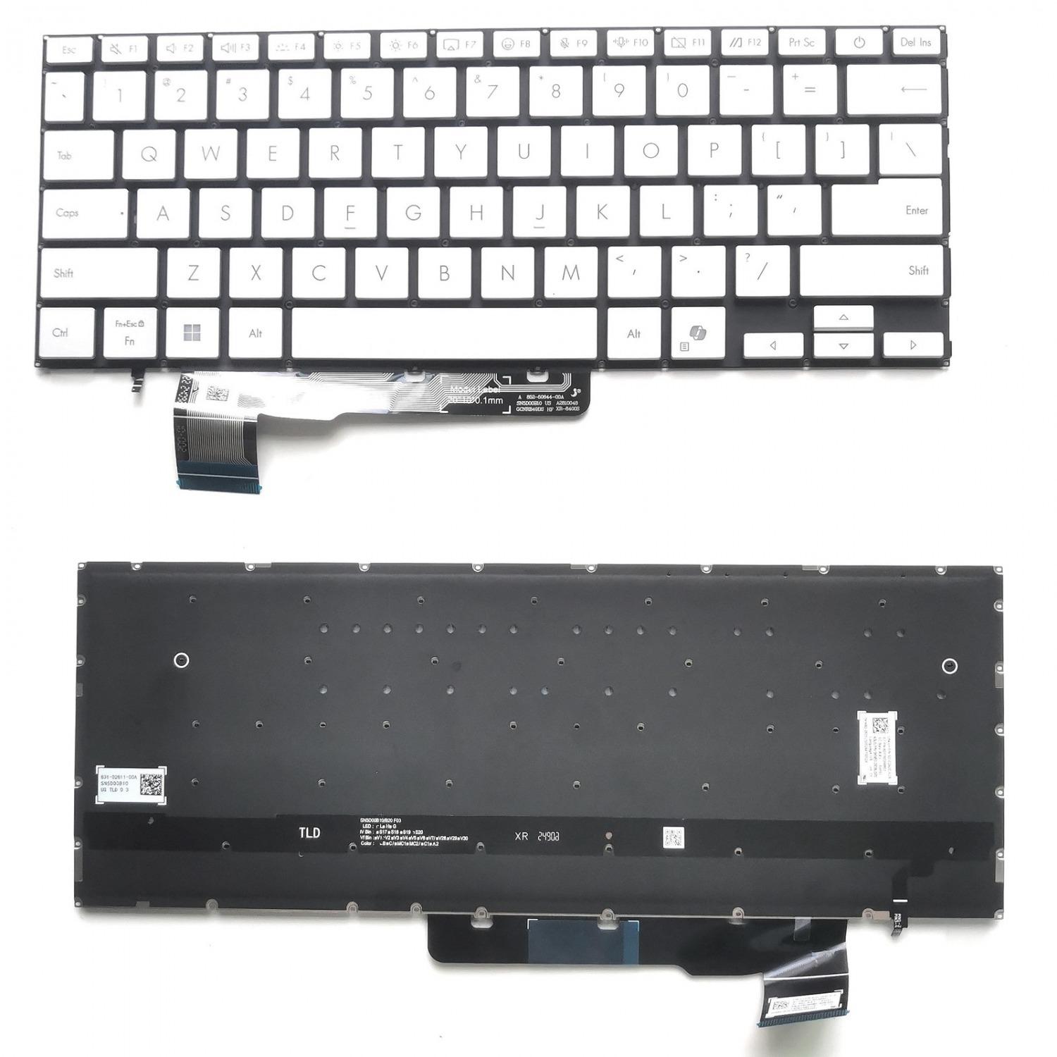 Клавиатура за лаптоп Asus ZenBook A14 UX3407 UX3407QA Сребриста Без Рамка С Малък Ентър с Подсветка | JAR Computers Клавиатура за лаптоп Asus ZenBook A14 UX3407 UX3407QA Сребриста Без Рамка С Малък Ентър с Подсветка