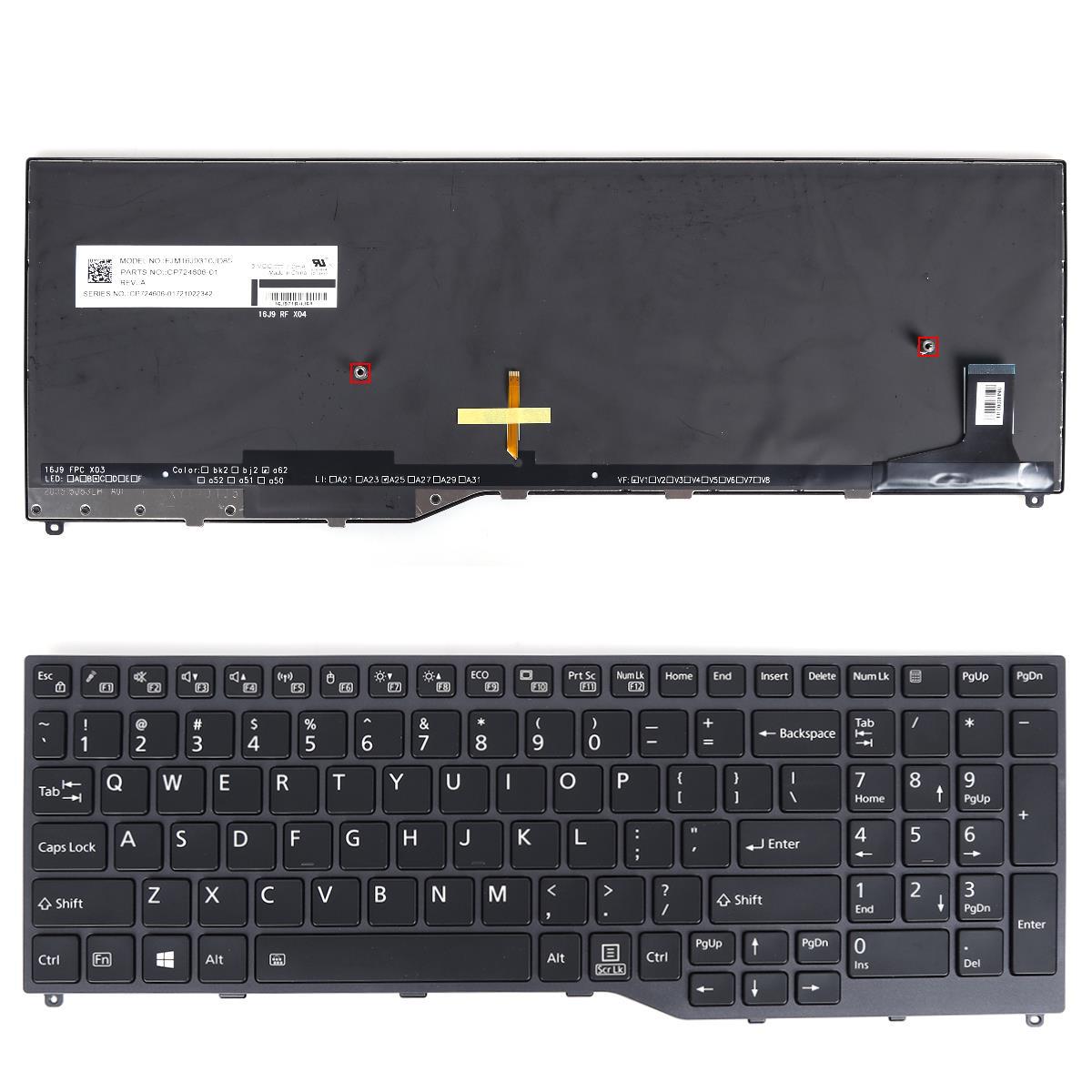 Клавиатура за лаптоп Fujitsu LifeBook E458 E558 E459 U757 U758 E559 U759 Черна със Сива Рамка / Gray Frame Black | JAR Computers Клавиатура за лаптоп Fujitsu LifeBook E458 E558 E459 U757 U758 E559 U759 Черна със Сива Рамка / Gray Frame Black