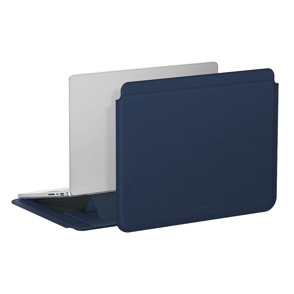 Кожен калъф с поставка за MacBook Air 13, MacBook Pro 13, MacBook Pro 14 и лаптопи до 14 инча - AmazingThing Matte Pro Mag Laptop Sleeve with Stand 14 (тъмносин) | JAR Computers Кожен калъф с поставка за MacBook Air 13, MacBook Pro 13, MacBook Pro 14 и лаптопи до 14 инча - AmazingThing Matte Pro Mag Laptop Sleeve with Stand 14 (тъмносин)
