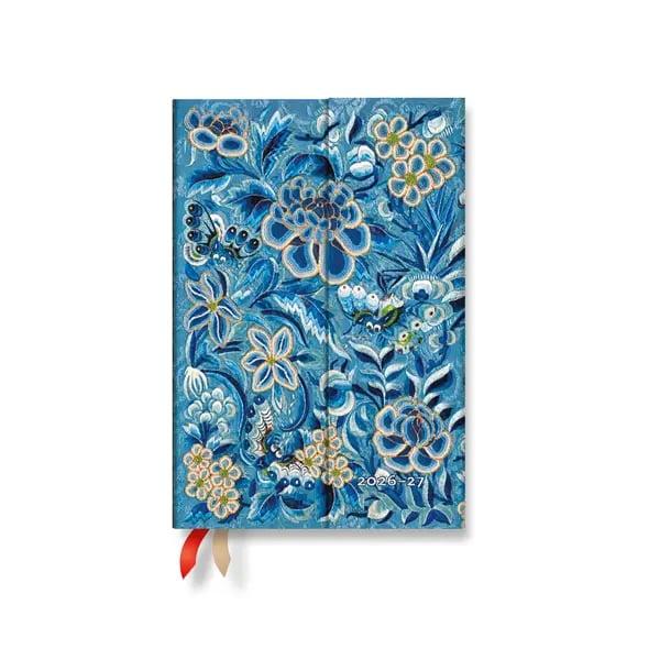Paperblanks Планер Blue Willow, Mini, хоризонтален, твърда корица, 112 листа, за 2026-2027 година