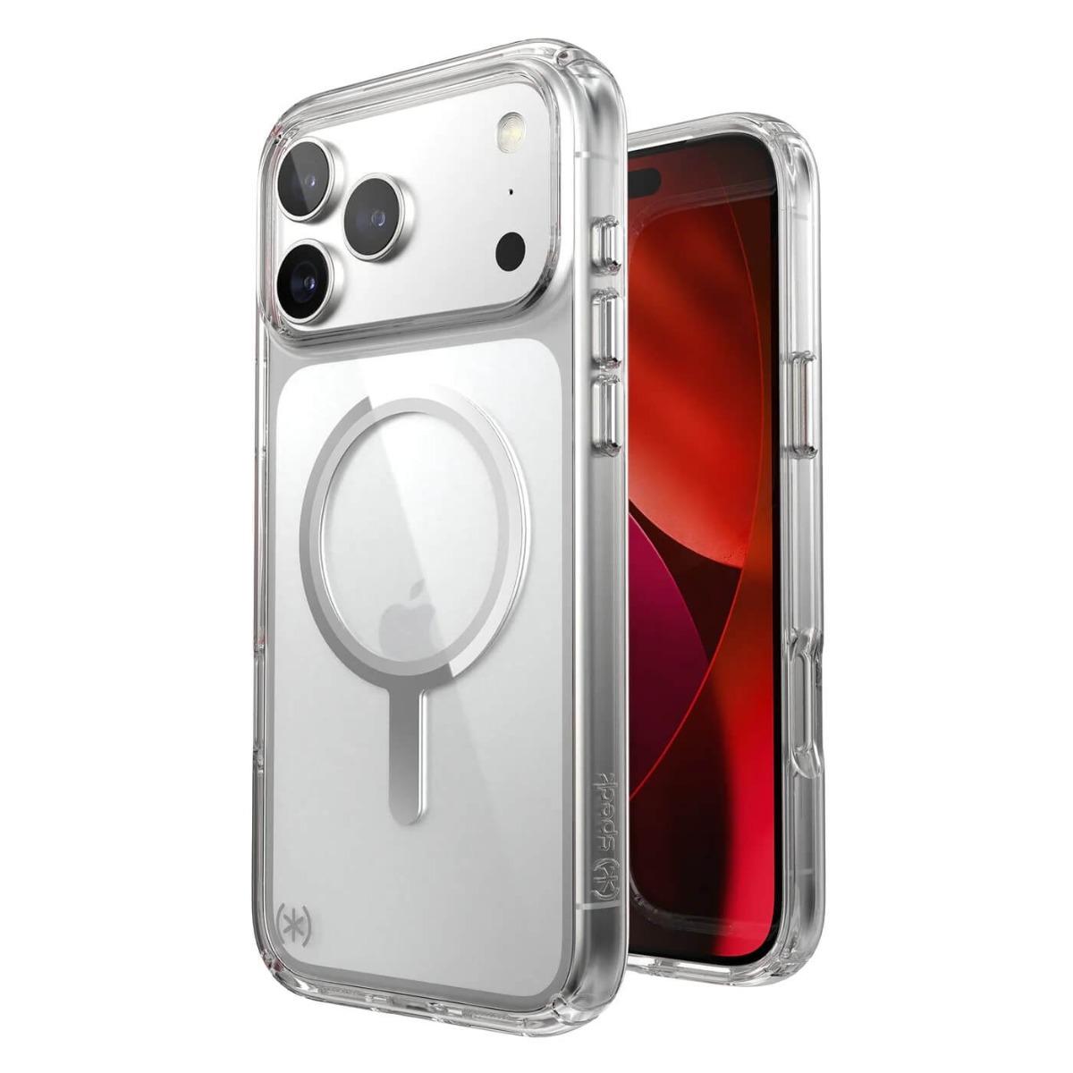 Удароустойчив хибриден кейс с Magsafe за iPhone 17 Pro Max - Speck Presidio Perfect Clear MagSafe Case (прозрачен-сребрист) | JAR Computers Удароустойчив хибриден кейс с Magsafe за iPhone 17 Pro Max - Speck Presidio Perfect Clear MagSafe Case (прозрачен-сребрист)