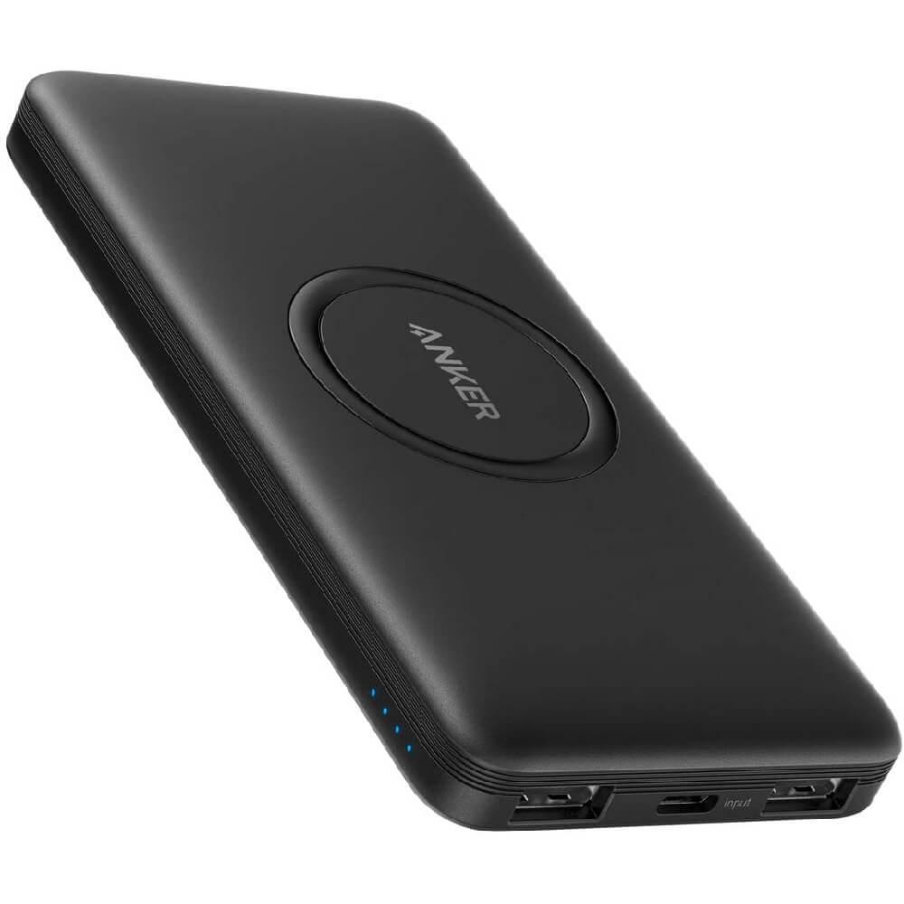 Безжична преносима външна батерия с USB-C вход и два USB-A изхода - Anker PowerCore 10000 mAh Hybrid Wireless Portable Charger (черен) | JAR Computers Безжична преносима външна батерия с USB-C вход и два USB-A изхода - Anker PowerCore 10000 mAh Hybrid Wireless Portable Charger (черен)