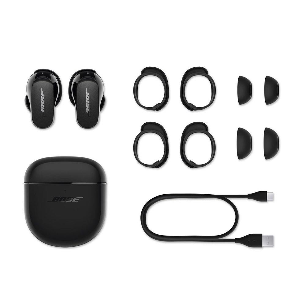 Безжични блутут слушалки със зареждащ кейс - Bose QuietComfort Earbuds II Noise-Cancelling TWS Earphones (черен) | JAR Computers Безжични блутут слушалки със зареждащ кейс - Bose QuietComfort Earbuds II Noise-Cancelling TWS Earphones (черен)