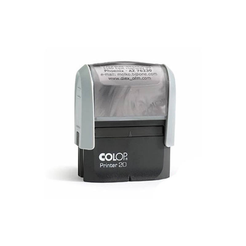 Colop Печат PR 20, джобен, правоъгълен, 14 х 38 mm, сив