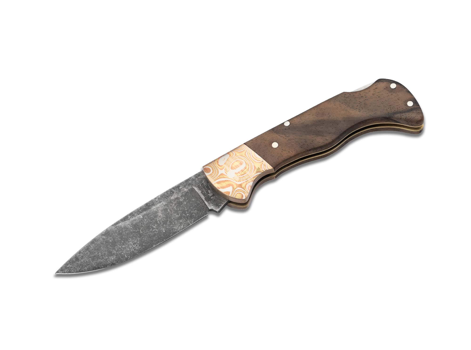 Джобен нож Boker Solingen Folding Hunter Mokume Walnut Black Stonewash