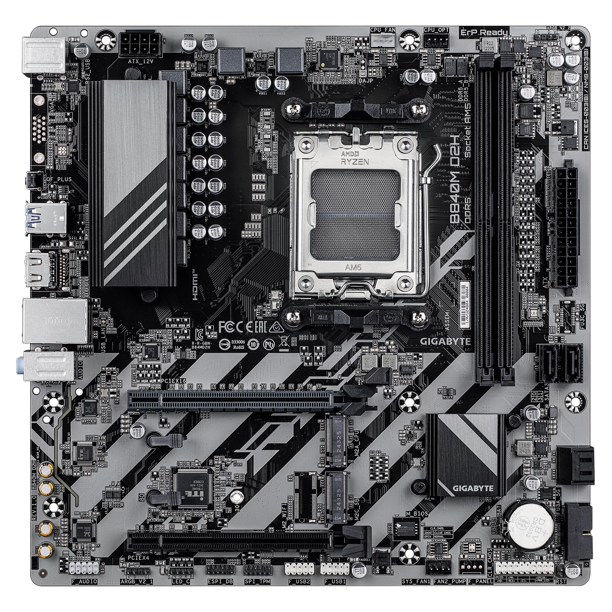 Дънна платка GIGABYTE B840M D2H socket AM5