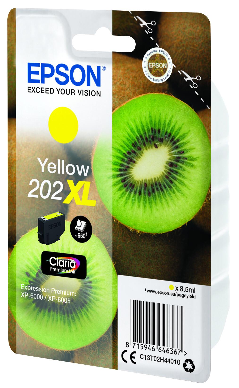 Epson Kiwi 202XL глава и патрон за мастиленоструен принтер 1 броя Оригинал High (L) Yield Жълт | JAR Computers Epson Kiwi 202XL глава и патрон за мастиленоструен принтер 1 броя Оригинал High (L) Yield Жълт
