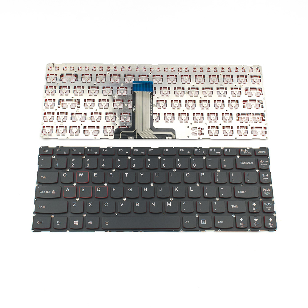Клавиатура за лаптоп Lenovo IdeaPad Y40-70 Y40-80 Black Without Frame US / Черна Без Рамка (Малък Ентър)