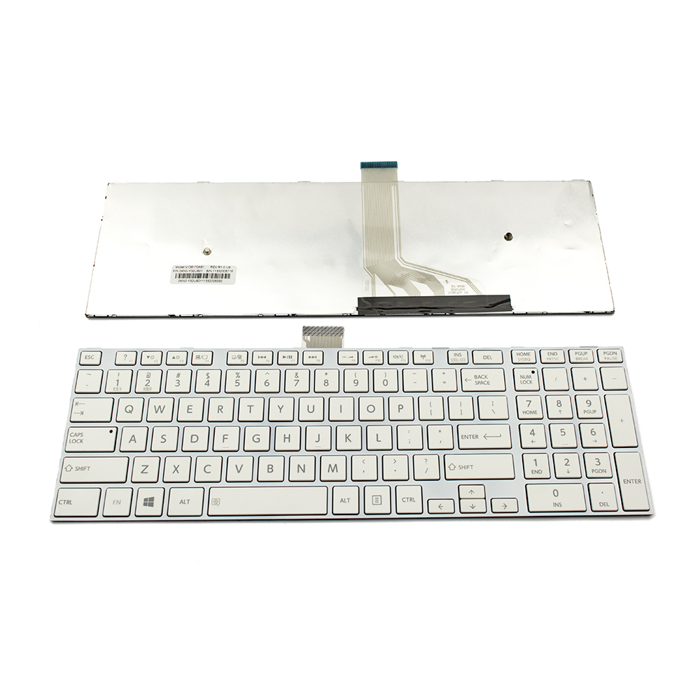 Клавиатура за лаптоп Toshiba Satellite C50 C50-A C50D C55-A C55D C55T Бяла с Бяла Рамка / White Frame White | JAR Computers Клавиатура за лаптоп Toshiba Satellite C50 C50-A C50D C55-A C55D C55T Бяла с Бяла Рамка / White Frame White