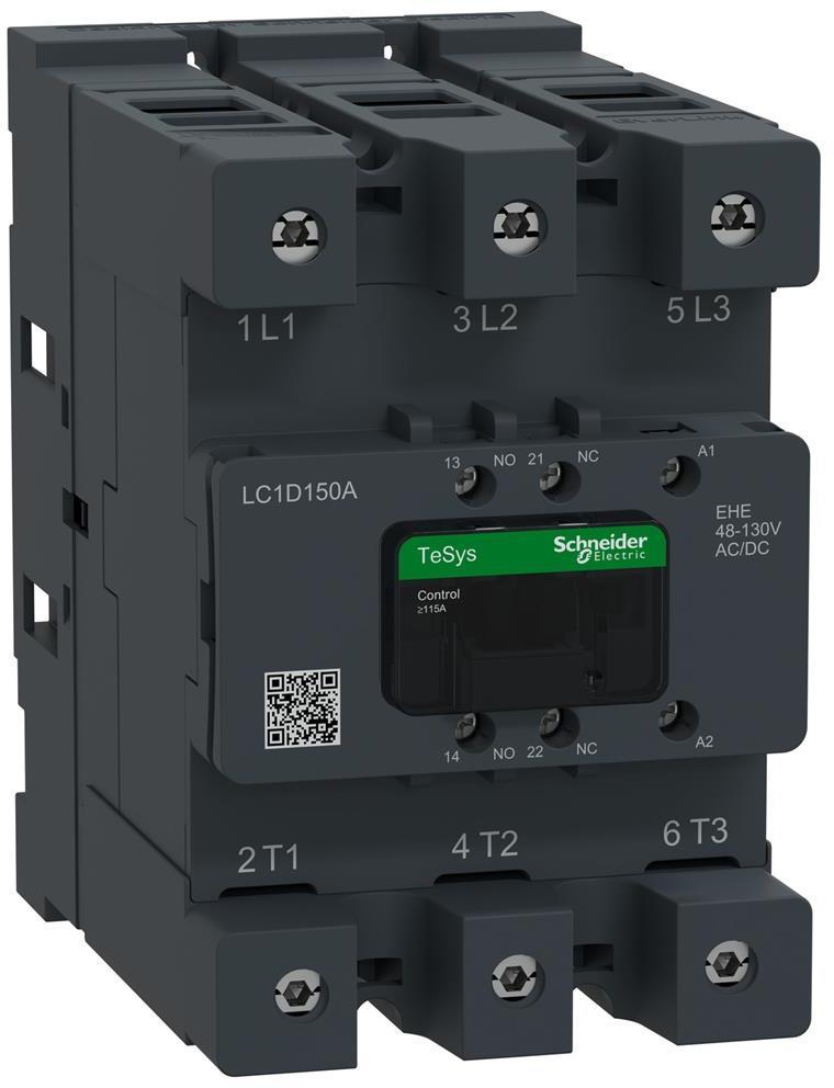 Контактор TeSys D 3P 80kW (150A AC-3) 1NO+1NC 48...130Vac/dc Everlink SE | JAR Computers Контактор TeSys D 3P 80kW (150A AC-3) 1NO+1NC 48...130Vac/dc Everlink SE