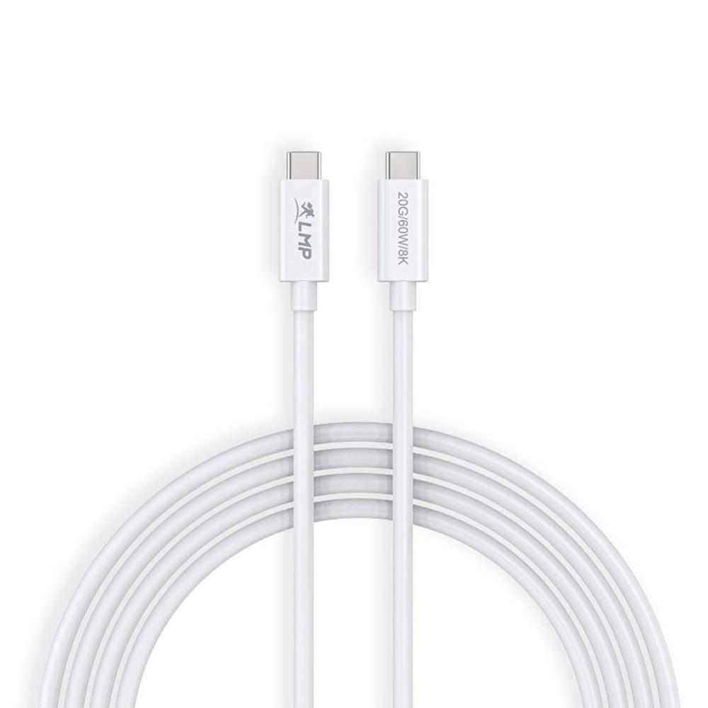 LMP USB4 USB-C to USB-C Cable, 8K, 60W, 20Gbps - USB4 кабел за устройства с USB-C порт (300 см) (бял)