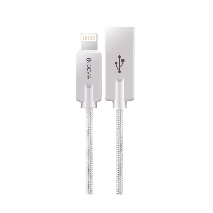 Плетен lightning кабел (120 см.) за iPhone, iPad и iPod с Lightning вход - Devia Vipper Lightning Data Cable 1.2m. (сребрист) | JAR Computers Плетен lightning кабел (120 см.) за iPhone, iPad и iPod с Lightning вход - Devia Vipper Lightning Data Cable 1.2m. (сребрист)