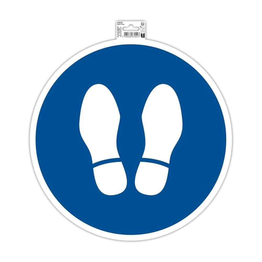 Самозалепващ знак Exacompta, с пиктограма Застани тук, ф35 см, PVC фолио 150 mic | JAR Computers Самозалепващ знак Exacompta, с пиктограма Застани тук, ф35 см, PVC фолио 150 mic