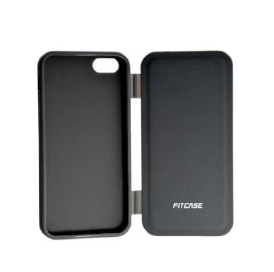 Силиконов кейс тип портфейл за iPhone 5, iPhone 5S, iPhone SE - FitCase TPU Flip Case (черен) | JAR Computers Силиконов кейс тип портфейл за iPhone 5, iPhone 5S, iPhone SE - FitCase TPU Flip Case (черен)