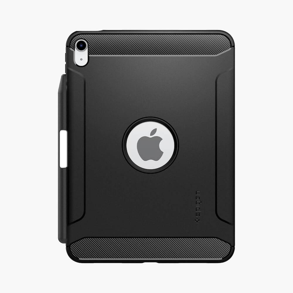 Spigen Rugged Armor Case - удароустойчив силиконов (TPU) калъф за iPad 10 (2022), iPad 11 (2025) (черен)