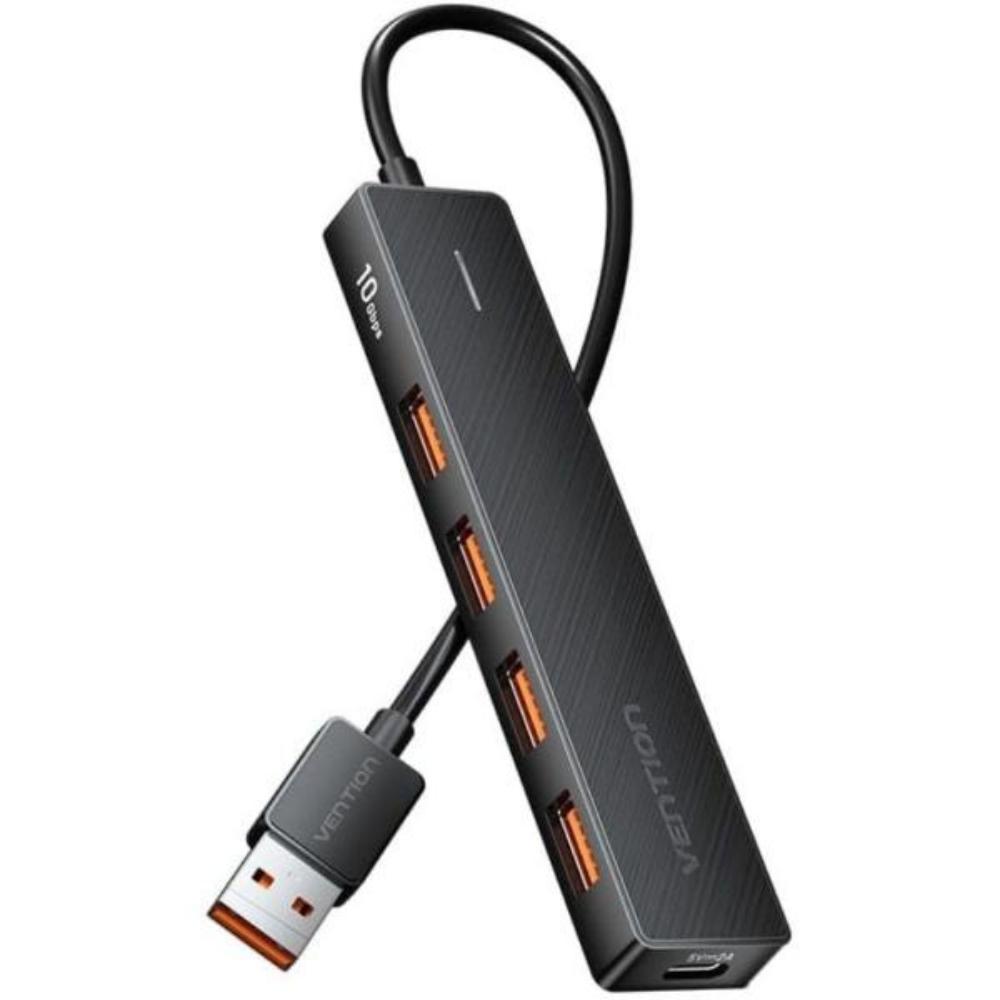 VENTION USB to USB 3.2 Gen 2 Type-A x 4/USB-C 10G Hub 0.15M Black (CHOBB) (VENCHOBB) | JAR Computers VENTION USB to USB 3.2 Gen 2 Type-A x 4/USB-C 10G Hub 0.15M Black (CHOBB) (VENCHOBB)