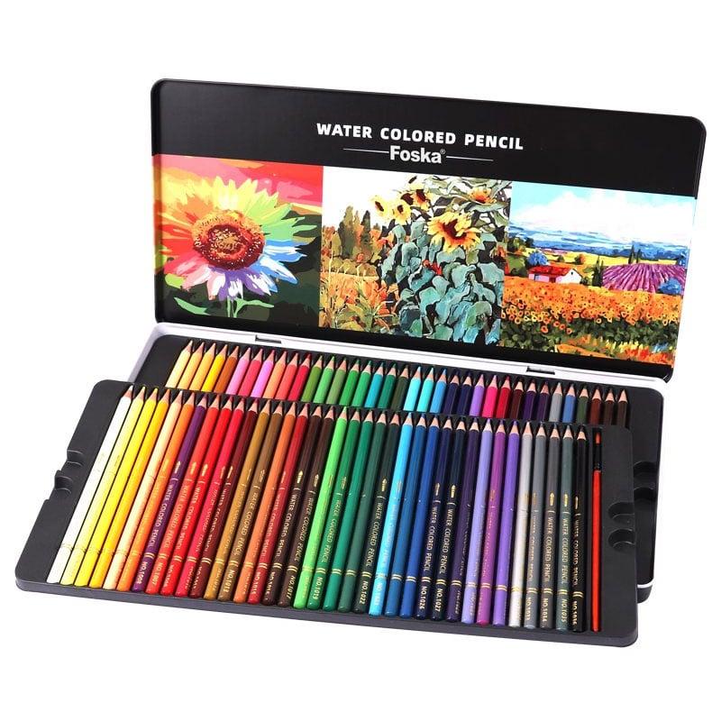 Foska Акварелни моливи, 72 цвята, в метална кутия