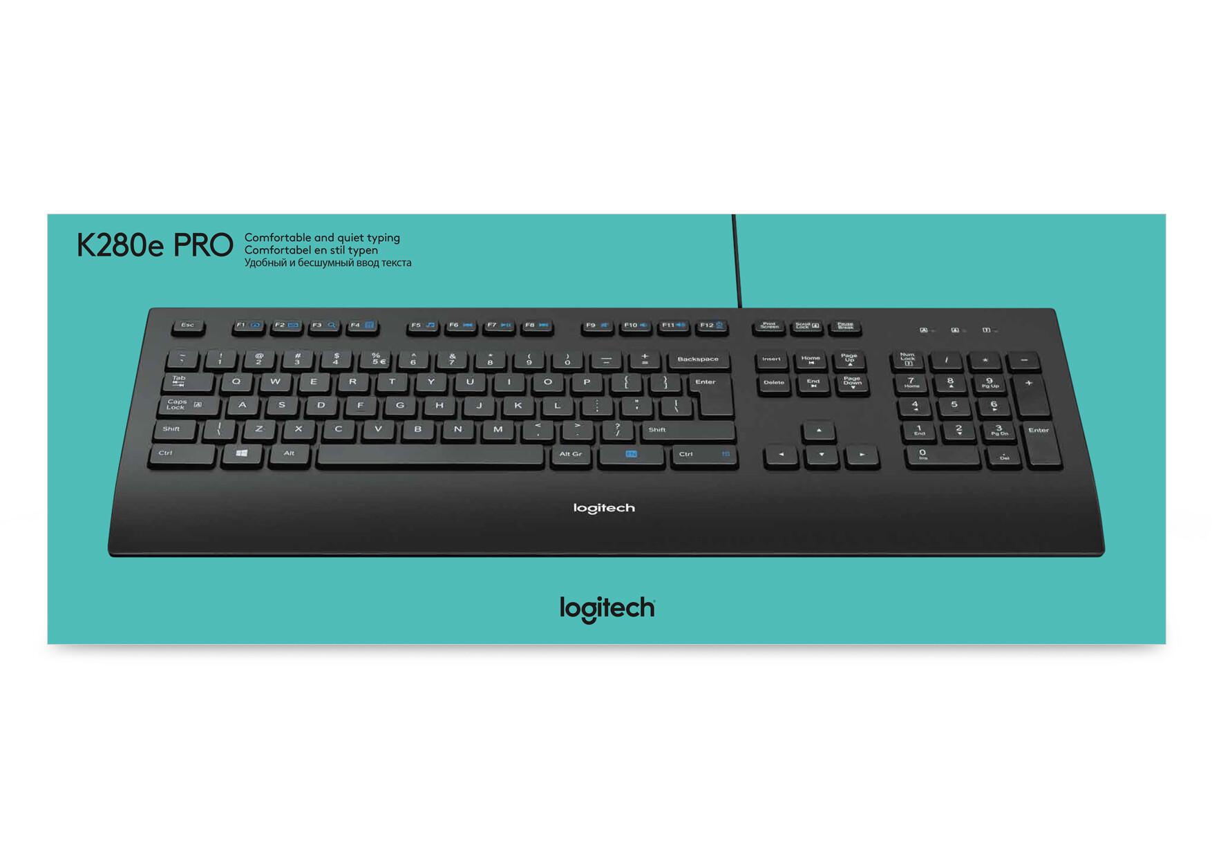 Logitech K280e for Business клавиатура Офис USB QWERTY Американски международен език Черен