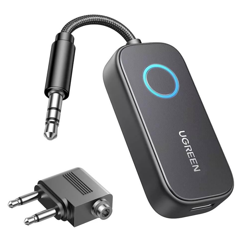 Музикален bluetooth рисийвър за мобилни устройства - Ugreen CM672 Airplane Bluetooth 5.2 Audio Transmitter Adapter (черен) | JAR Computers Музикален bluetooth рисийвър за мобилни устройства - Ugreen CM672 Airplane Bluetooth 5.2 Audio Transmitter Adapter (черен)