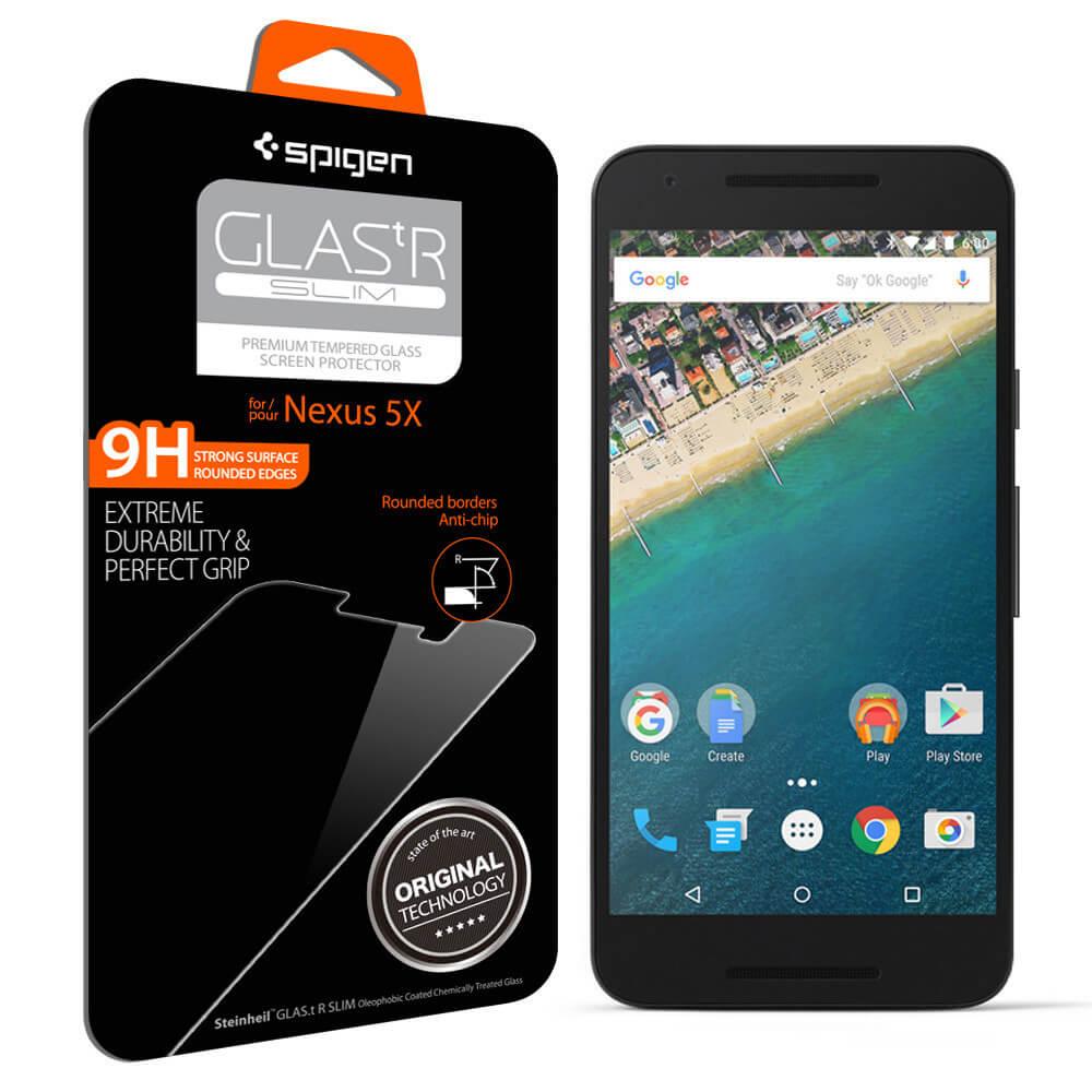 Най-висок клас стъклено защитно покритие за дисплея на LG (Google) Nexus 5X - Spigen Oleophobic Coated Tempered Glass GLAS.tR SLIM | JAR Computers Най-висок клас стъклено защитно покритие за дисплея на LG (Google) Nexus 5X - Spigen Oleophobic Coated Tempered Glass GLAS.tR SLIM