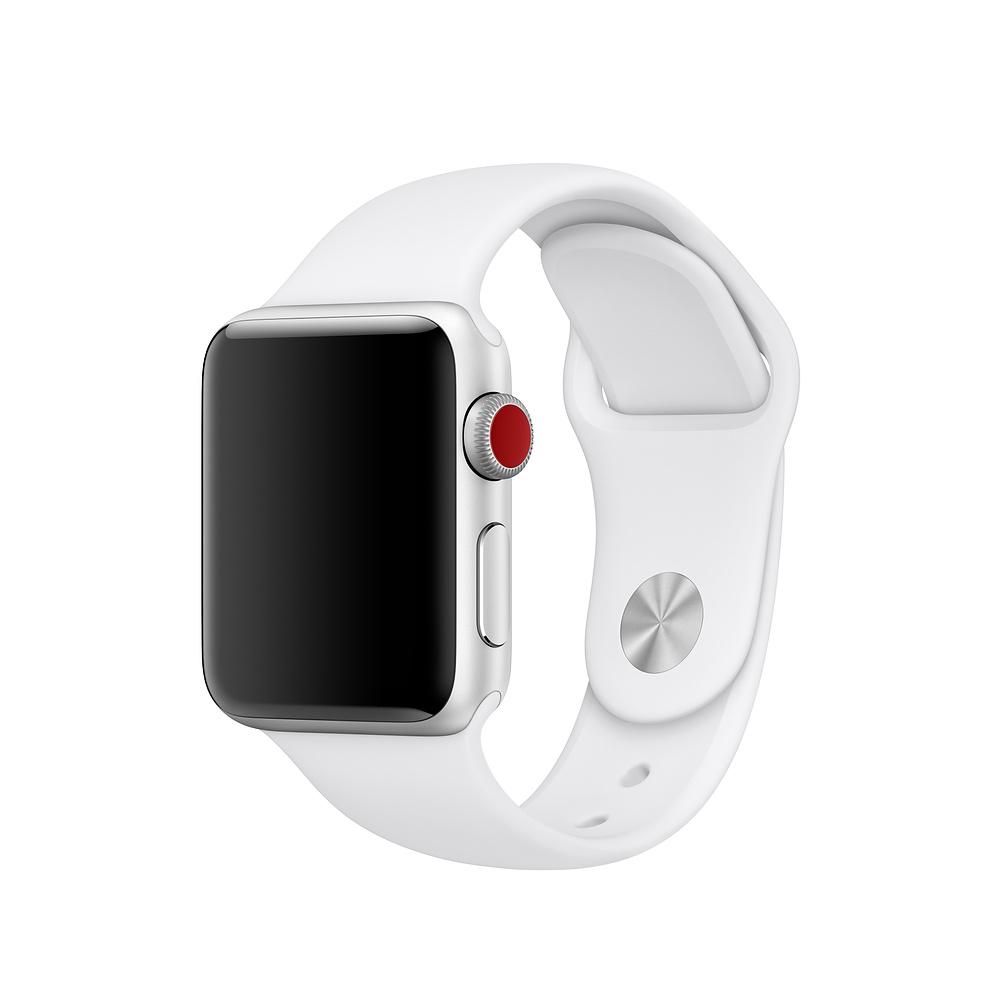 Оригинална силиконова каишка за Apple Watch 38мм, 40мм, 41мм, 42мм (2024) (reconditioned) - Apple Sport Band M/L (Apple Box) (бял) | JAR Computers Оригинална силиконова каишка за Apple Watch 38мм, 40мм, 41мм, 42мм (2024) (reconditioned) - Apple Sport Band M/L (Apple Box) (бял)